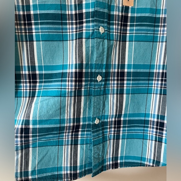 NWT Men's Urban Pipeline Turquoise Plaid Shirt Size Medium - Picture 5 of 13
